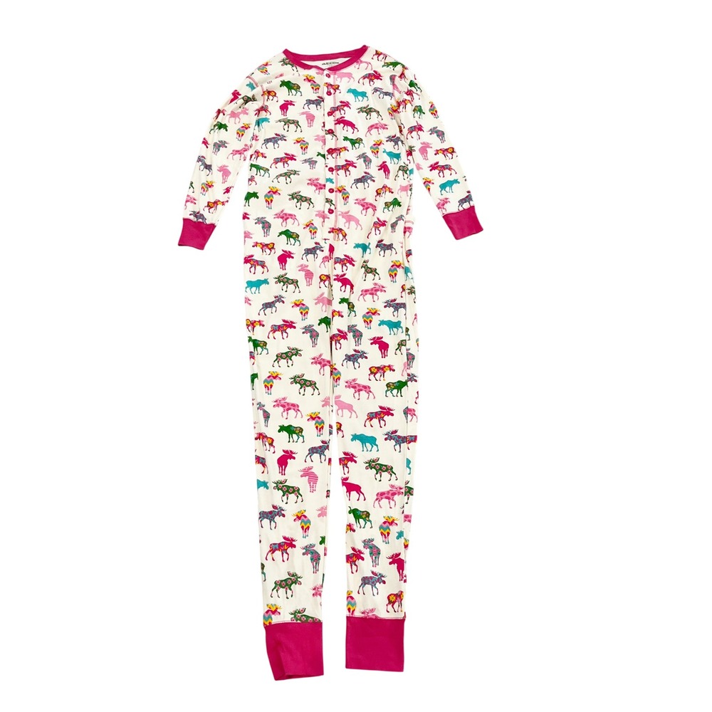 NEW Little Blue House Hatley Womens Large Moose Union Suit Pajamas One Piece